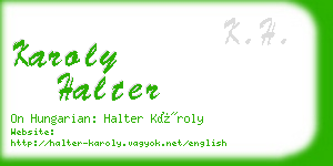 karoly halter business card